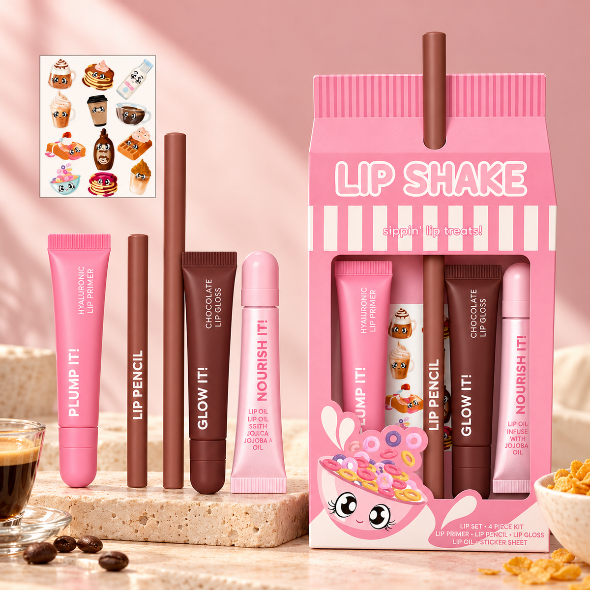 Coffret lèvres Lip Shake – Céréales / espresso